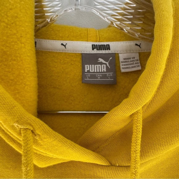 Puma Mustard Yellow Cropped Hoodie size L - Picture 5 of 6